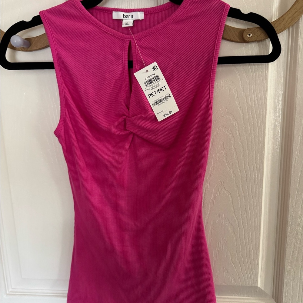 NWT Bar III Pink Sleeveless Top